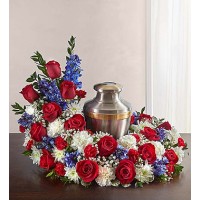 Cremation Wreath Red White&Blue