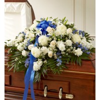 Blue&White Half Casket Cover